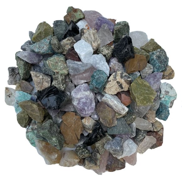 1 lb Medium Crafters Madagascar Rough Mix Gems Crystals Natural Mineral Specimen - Picture 1 of 8